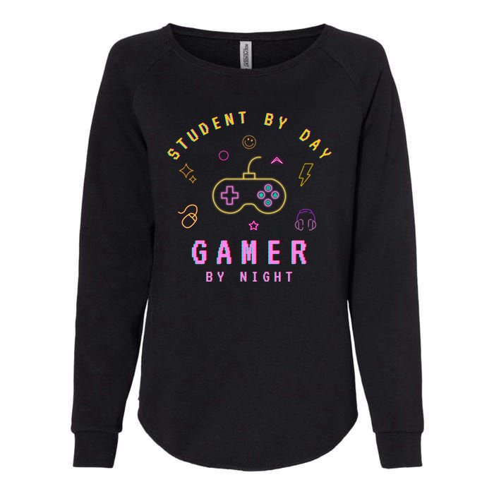 Student By Day Gamer By Night Womens California Wash Sweatshirt