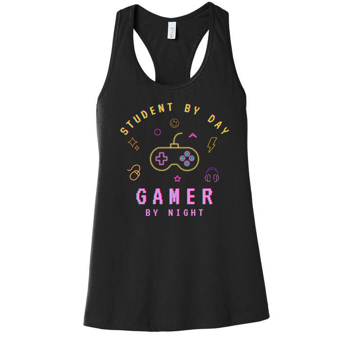 Student By Day Gamer By Night Women's Racerback Tank