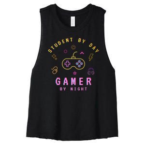 Student By Day Gamer By Night Women's Racerback Cropped Tank