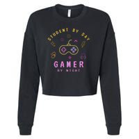 Student By Day Gamer By Night Cropped Pullover Crew