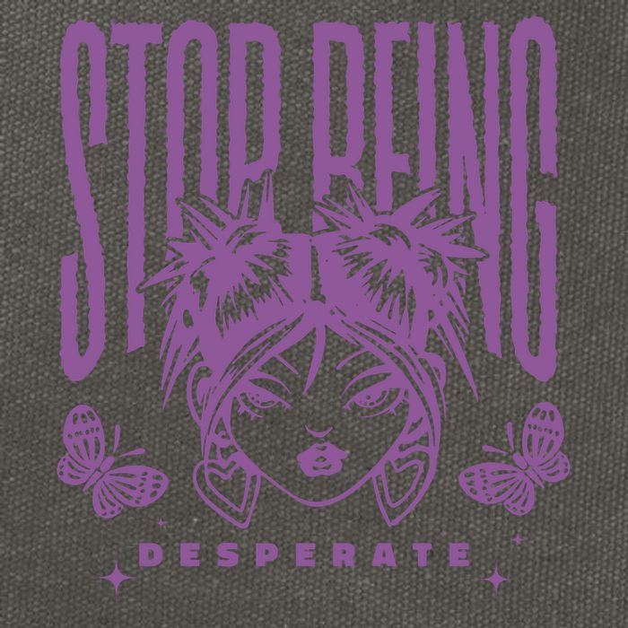Stop Being Desperate Sassy Doll Cotton Canvas Backpack