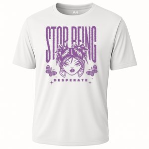 Stop Being Desperate Sassy Doll Cooling Performance Crew T-Shirt