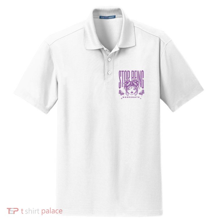 Stop Being Desperate Sassy Doll Dry Zone Grid Polo
