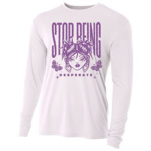 Stop Being Desperate Sassy Doll Cooling Performance Long Sleeve Crew