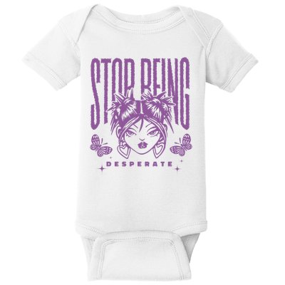 Stop Being Desperate Sassy Doll Baby Bodysuit