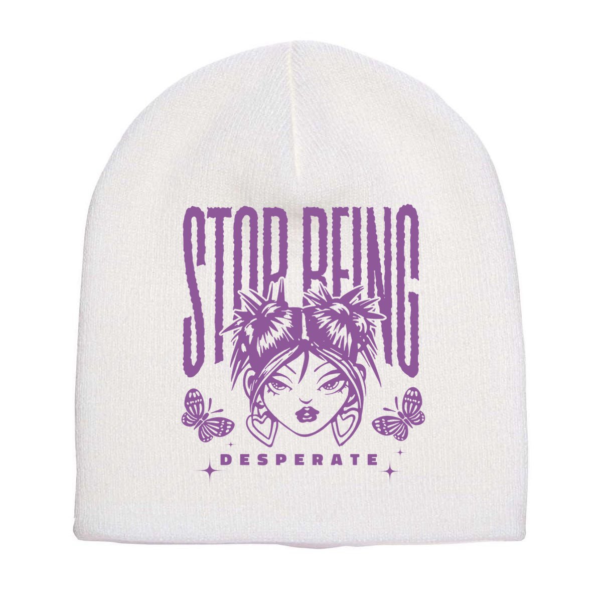 Stop Being Desperate Sassy Doll Short Acrylic Beanie