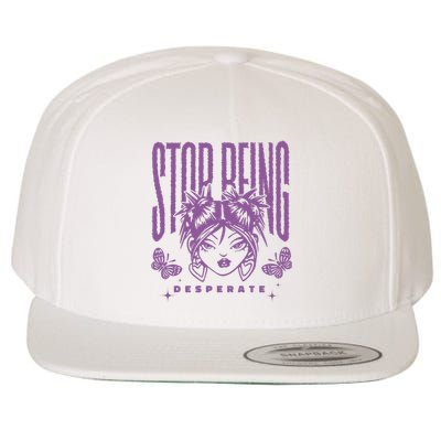 Stop Being Desperate Sassy Doll Wool Snapback Cap