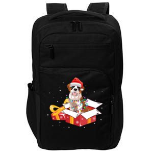 Saint Bernard Dog Christmas Is Box Gift Dog Light Tree Xmas Gift Impact Tech Backpack