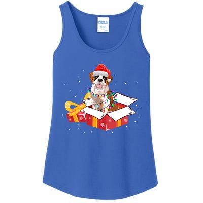 Saint Bernard Dog Christmas Is Box Gift Dog Light Tree Xmas Gift Ladies Essential Tank