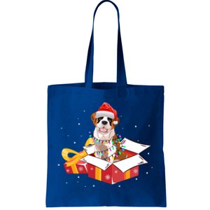 Saint Bernard Dog Christmas Is Box Gift Dog Light Tree Xmas Gift Tote Bag