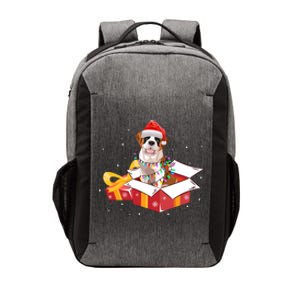 Saint Bernard Dog Christmas Is Box Gift Dog Light Tree Xmas Gift Vector Backpack