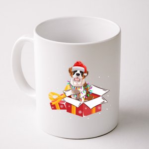 Saint Bernard Dog Christmas Is Box Gift Dog Light Tree Xmas Gift Coffee Mug