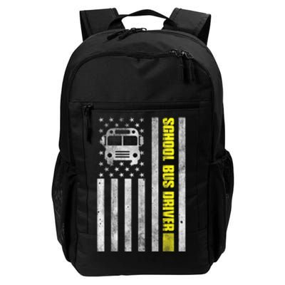 School Bus Driver American Flag School Bus Driver Daily Commute Backpack