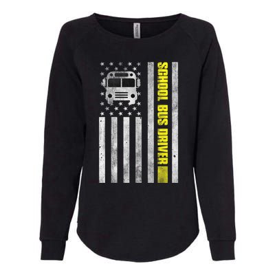 School Bus Driver American Flag School Bus Driver Womens California Wash Sweatshirt