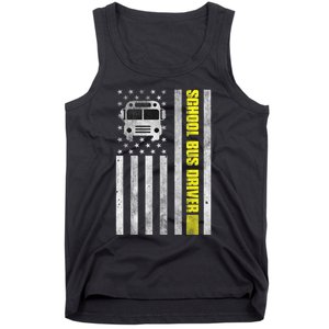 School Bus Driver American Flag School Bus Driver Tank Top