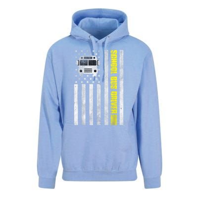 School Bus Driver American Flag School Bus Driver Unisex Surf Hoodie