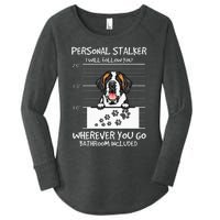 Saint Bernard Dog Mother's Day Personal Stalker Dog Lover Women's Perfect Tri Tunic Long Sleeve Shirt