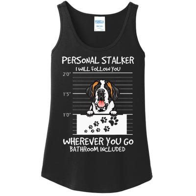 Saint Bernard Dog Mother's Day Personal Stalker Dog Lover Ladies Essential Tank