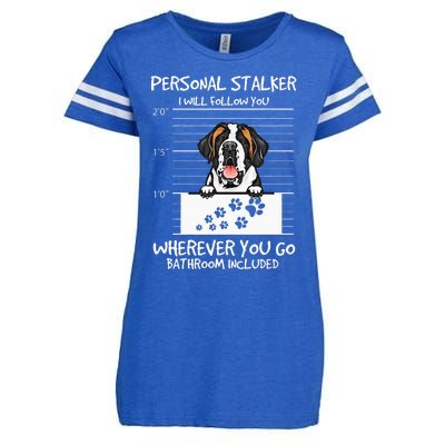 Saint Bernard Dog Mother's Day Personal Stalker Dog Lover Enza Ladies Jersey Football T-Shirt