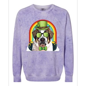 St Bernard Dog Leprechaun Funny St Patricks Day Gift Colorblast Crewneck Sweatshirt