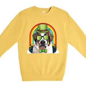 St Bernard Dog Leprechaun Funny St Patricks Day Gift Premium Crewneck Sweatshirt