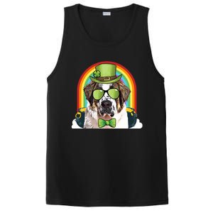 St Bernard Dog Leprechaun Funny St Patricks Day Gift PosiCharge Competitor Tank