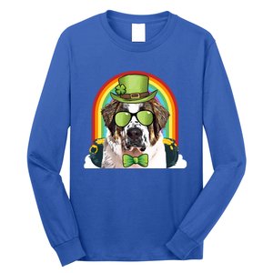 St Bernard Dog Leprechaun Funny St Patricks Day Gift Long Sleeve Shirt