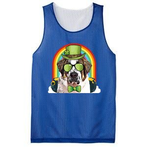 St Bernard Dog Leprechaun Funny St Patricks Day Gift Mesh Reversible Basketball Jersey Tank