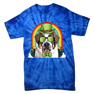 St Bernard Dog Leprechaun Funny St Patricks Day Gift Tie-Dye T-Shirt