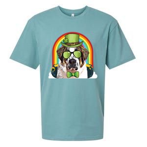 St Bernard Dog Leprechaun Funny St Patricks Day Gift Sueded Cloud Jersey T-Shirt