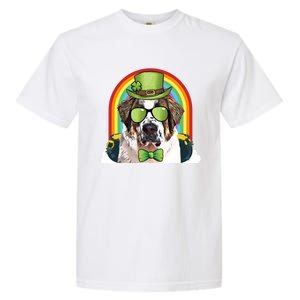 St Bernard Dog Leprechaun Funny St Patricks Day Gift Garment-Dyed Heavyweight T-Shirt