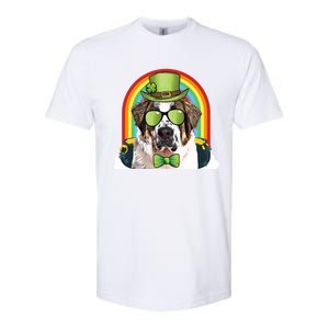 St Bernard Dog Leprechaun Funny St Patricks Day Gift Softstyle CVC T-Shirt