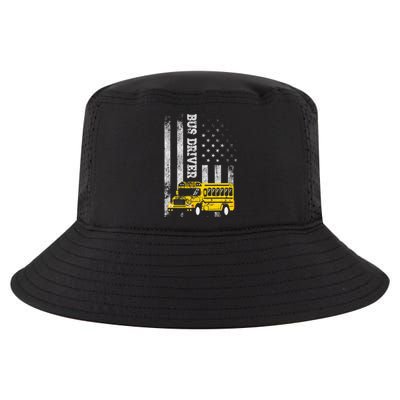 School Bus Driver American Flag For School Bus Driver Cool Comfort Performance Bucket Hat