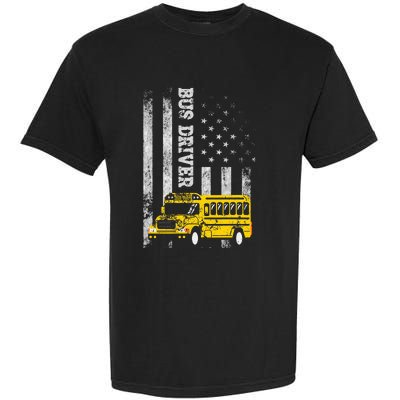 School Bus Driver American Flag For School Bus Driver Garment-Dyed Heavyweight T-Shirt