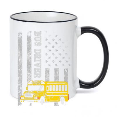 School Bus Driver American Flag For School Bus Driver 11oz Black Color Changing Mug