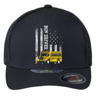 School Bus Driver American Flag For School Bus Driver Flexfit Unipanel Trucker Cap