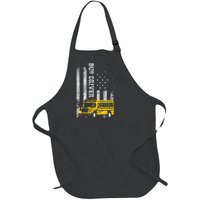 School Bus Driver American Flag For School Bus Driver Full-Length Apron With Pockets