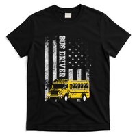 School Bus Driver American Flag For School Bus Driver T-Shirt