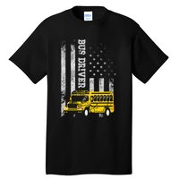 School Bus Driver American Flag For School Bus Driver Tall T-Shirt