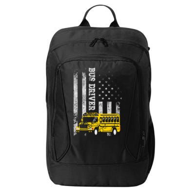 School Bus Driver American Flag For School Bus Driver City Backpack