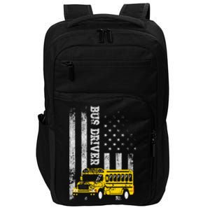 School Bus Driver American Flag For School Bus Driver Impact Tech Backpack