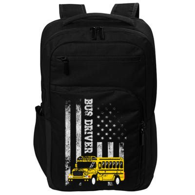 School Bus Driver American Flag For School Bus Driver Impact Tech Backpack