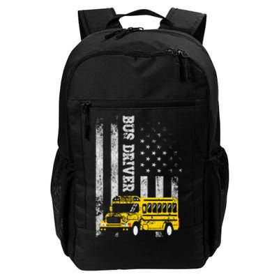 School Bus Driver American Flag For School Bus Driver Daily Commute Backpack