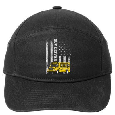 School Bus Driver American Flag For School Bus Driver 7-Panel Snapback Hat