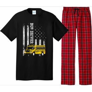 School Bus Driver American Flag For School Bus Driver Pajama Set