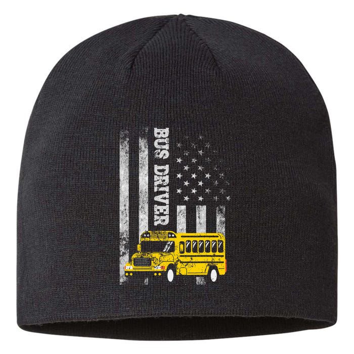 School Bus Driver American Flag For School Bus Driver Sustainable Beanie