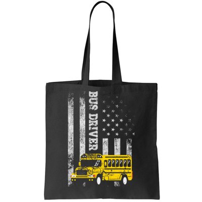 School Bus Driver American Flag For School Bus Driver Tote Bag