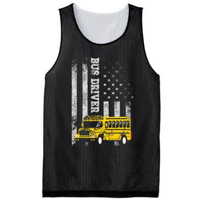 School Bus Driver American Flag For School Bus Driver Mesh Reversible Basketball Jersey Tank