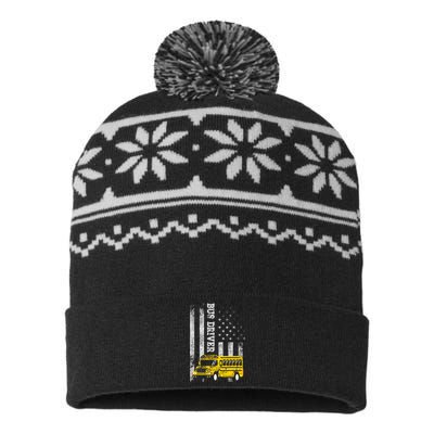 School Bus Driver American Flag For School Bus Driver USA-Made Snowflake Beanie