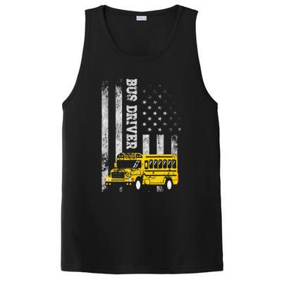 School Bus Driver American Flag For School Bus Driver PosiCharge Competitor Tank